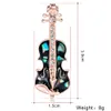 Emalj Abalone Shell Guitar Shape Brooch Crystal Violin Music Club Badge Suit Lapel Pins Musician Brosches