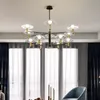 Lampadario a LED postmoderno Illuminazione in ferro Lampada da pranzo in vetro deco Lampade a sospensione per soggiorno Lampade a sospensione per camera da letto