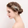 Partihandel-Leaf Exquisite Hair Clip Pearl Bridal Comb Hair Accessories Wedding Smycken Handgjorda Kvinnor Huvudbonader Klipp