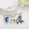 Strands Fashion bracelet à breloques bracelet en argent 925, adapté aux ailes d'ange féminines, bracelets charme perles d'amour comme cadeaux de bijoux de bricolage