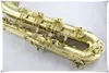 Högkvalitativ obranded Baritone Brass Saxofon Matte Guldyta Eb Tune Ny Ankomst Sax med Nylon Väska Tillbehör Gratis frakt