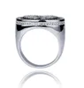 Heren Gebroken Hart Ring Zilver Zwart Twee Tone Zirconia Micro Pave Diamonds Hip Hop Ring met geschenkdoos size7-11294F