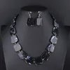 2019 Color Resin Geometric Collane collane Pendenti Set di gioielli per le donne Dichiarazione di cristallo moda collana orecchini set di orecchini