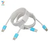 100pcs/lot 1m 2m typec to typec White Round cable Charging data line fit for Android micro usb 5pin type-c for Samsung General purpose