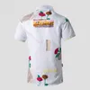 Retro Summer Shirts Men Short Sleeve Loose Floral Newspaper Print Shirt Men Casual Night Club Party Streetwear Social Shirts 5XL1266E