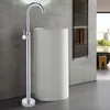 Bright Chrome Floor Stand Faucet Single Handle Bathroom Sink Mixer Tap Hot Cold Water Brass Golden bathtub Sink Tap