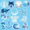 50pcs Lot Blue Fresh Small Art Waterproof Removable Pvc Stickers Laptop Skateboard Guitar Luggage Case Car Motorcycle Bike Graffit6038166