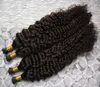 1g / pc 14 "16" 20 "24" Fusion Hair Extensions Curly Machine Made Remy I Tip Haar Keratin Pre Bonded Menselijk Haar 200pcs