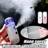 Mini Nano Pulverizador Facial Nobulizador USB Face a vapor de umidificador hidratante antienvelhecimento feminino Ferramentas de cuidados com a pele de beleza