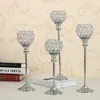 Bougeoirs simples K9 cristaux plaqué argent candélabre de mariage/pièce maîtresse décoration de table pilier chandelier decor69