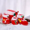 Decorazioni natalizie 4 dimensioni Decorazioni per la casa Scarpe da stivale da Babbo Natale Calza per bambini Borse per regali di caramelle per bambini Decorazione dell'albero di Natale1