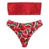 ISHOWTIENDA 2019 Vrouwen Print Tube up Twee Stukken Bikini PushUp Badpak Badmode Beachwear bandeau bikini top 42634365