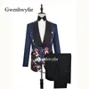 2018 NUOVO Slim Fit Classico Cappotto da uomo Pantaloni Design Party Prom Abiti da sposa Sposo Smoking Groomsmen Scialle Risvolto Blu e nero Rosa Abito da uomo