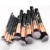 Professionell Makeup Brush Set 10st Powder Foundation Eyeshadow Lip Eyeliner Blush Marmor Face Eyes Gör upp borstar Verktyg