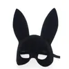 Long Ears Bunny Mask Costume Cosplay Pink/Black Halloween Maski królicze