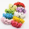 Bouquet de fleurs artificielles en soie, 12 pièces/lot, Mini marguerite en perles, pour mariage, décoration de maison, bricolage artisanal, fausse fleur, couronne de Scrapbooking