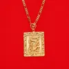 New Fashion Real 24K Gold Plattierung Halskette Anhänger Mann Schmuck Drache Goldkette Hiphop Rock Jewelry3779073