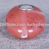 10st Polished Cherry Quartz Palm Stone Pipe Red Smelted Crystal Rökning Rör 60 * 40mm Tumbled Energy Healing Strength Gemstone Tobacco Pipes