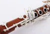 YFENFENTE Profesjonalny klarnet Rosewood Clarine Srebro Plated EB Klucz 17 Kluczowy klarnet