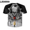 Liasoso 3D Imprimer Movie It Chapitre Deux T-shirt Cosplay Cennywise Hommes Tshirt Harajuku Harajuku T-shirts Clown de Hommes T-shirts Femmes Tees Tops D010-5