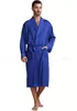 Mäns sömnkläder herr silkesatin pyjamas mantelrockar badrock nattklänning s-3xl stort och långt