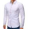 Mens Fashion Dress Designer camisas Turn Down Collar manga comprida Mens Tops Casual Mens Apparel