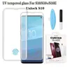 Note20 S20 S10 + N10 S8 S9 플러스 전체 접착제 케이스 친화적 인 UV 강화 유리 라이트 나노 액체 화면 보호기