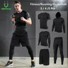 Running Sets Vansydical Set Mäns Snabba Torra Sport Passar Kompression Tights Fitness Basket Training Gym Kläder 3 4 5 st