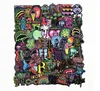 Personnalisé néon coloré dessin animé japonais protecteurs de la peau autocollant de style Harajuku ordinateur valise téléphone portable coque guitare 75 pièces/ensemble autocollants mixtes