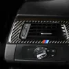 Bande de garniture d'autocollant de couverture d'évent de climatisation de tableau de bord de style de voiture de Fiber de carbone pour BMW série 3 E90 E92 F30 2005-2019 accessoires automatiques