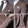 Marka Erkek Takım Elbise Ceket Örgün Iş Blazer Erkekler Damat Üç Adet Slim Fit Parti Giyim Tek Düğme Gelinlik