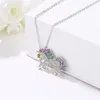 Fashion Jewelry Colorful Rhinstone Unicorn Pendant Necklace Womens Pony Chokers Necklace S7756614100