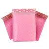 50 st rosa förpacknings kuvertbubble mailare vadderade kuvert fodrade poly mailer självtätning fraktpåse användbar 13x18 cm