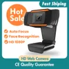 Webcam 1080P HD Web Camera voor Computer Streaming Netwerk Live met Microfoon Camara USB Plug Play Web Cam, Breedbeeld Video