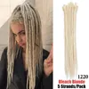 1 pacote 5pcs 20 polegadas extensões de dreadlocks feitos à mão reggae crochê hiphop dreads sintéticos crochê trança de cabelo para moda feminina1032084
