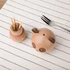 Panda Shape Toothpick Holder Wooden Cute Cartoon Box Decorations Home Restaurant Ornament Hotel Storage Wood Toothpick Dispenser