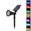 Solljus Utomhus Spotlight Lawn Flood Light 7 LED Justerbar 7 Färg Vattentät Vägglampa Sollampor för trädgårdsdekoration