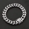 High Quality Stainless Steel Curb Cuban Chain Dragon Clasp Bracelets Men Women Fashion Gold Silver Bangles 8mm 10 12 14mm 21cm N144743110