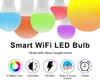 Smart glödlampa, A19 E26 7W RGBCW WiFi Dimmable Multicolor LED-lampor, kompatibel med Alexa, Google Hem AC85-265V
