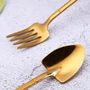 Food Grade roestvrij staal Soid Spade Spoon Fork koffielepel Roerende lepels nieuw feest huis keuken dineren platteward