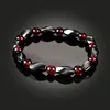 Bracelet de perles de calcul biliaire noir magnétite Bracelet de santé hématite Bracelet rubis Style ethnique pour femmes hommes