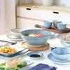 Zen Japanse traditionele vierkante plaat keramische dinerplaten voor sushi -steak salade cake voorgerecht 6 "8" 9 "geassorteerd vier patroon