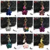 72 styles Glitter Flower Keychains Bling Sequins Plum Blossom KeyRings Charm Car Handbags Purse Accessories For Girls Women