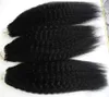 300s verworrenes glattes brasilianisches Haar, 100 % menschliches Mikroperlen-Links-grobes Yaki-Echthaar, 300 g