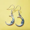 NEW Metal Crescent Alloy Beautiful moon smiley Dangly Earring Friendship Charm Drape Earring DIY Women Jewelry Gifts 134