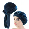 Velvet Durag And Bonnet 2pcs Set Women Sleep Cap e Men Doo Rag Bonnet Cap Comodo cappello da notte in velluto