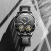 Dom Men Watches Modedesign Skelett Sport Mechanische Uhr Luminöse Hände transparentes Lederarmband Männliche Uhr M1270BL1521579