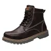 Hot Sale-Boots For Men's British Style Leather Boots Non-Slip Wear-Resistant High-Cut Tooling Best selling 40