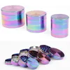 Hot Zinc Alloy Material Herb Grinders Colorful Rainbow 4 Layers Grinder Herbal Crusher For Smoking Tobacco 5915IB-5918IB