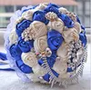 Bling Bling Crystal Broche Bouquets De Mariée Fournisseurs De Mariage Colorés Demoiselle D'honneur Tenant Des Fleurs En Satin Rose Faites À La Main 2019 Manuel B2852831